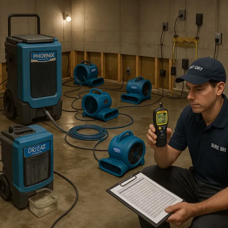 Structural Drying and Dehumidification process in Kenduskeag, ME